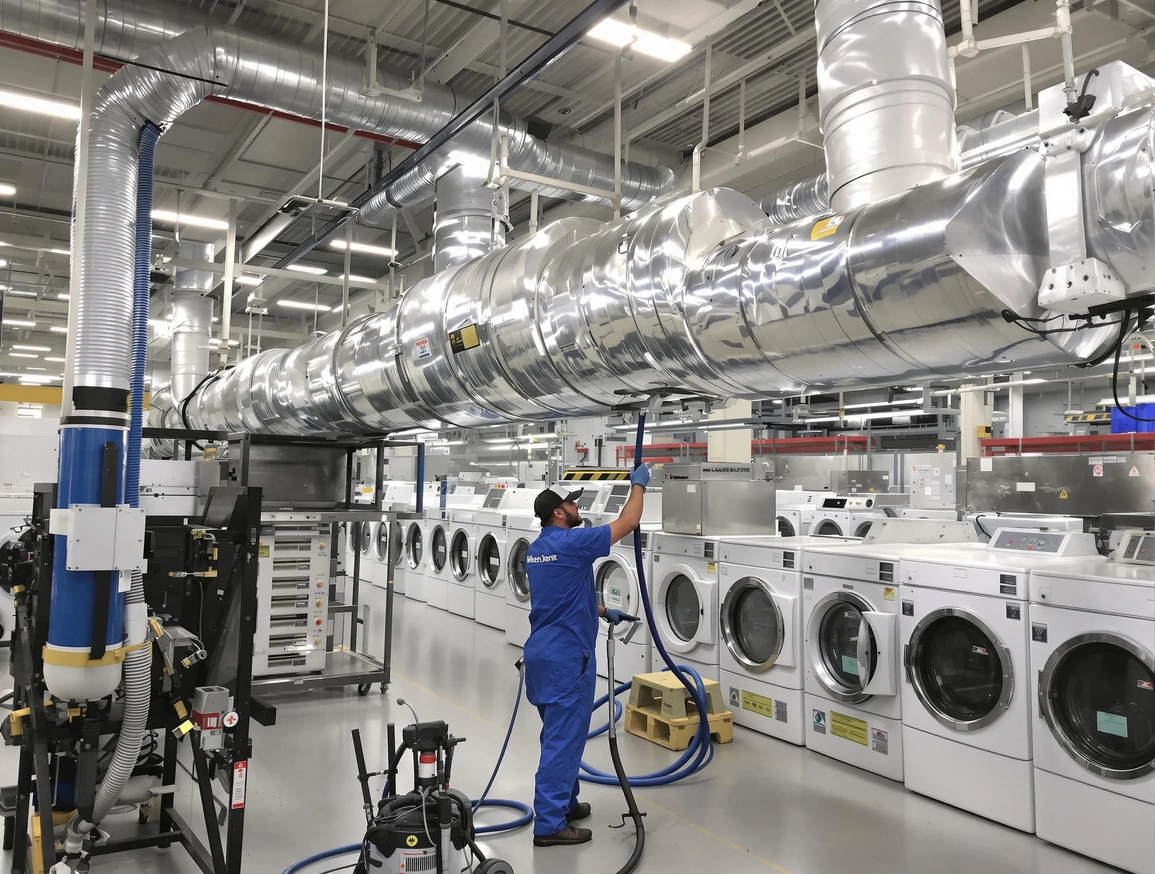 Dunwoody Dryer Vent Cleaning team performing heavy-duty industrial dryer vent cleaning in Dunwoody