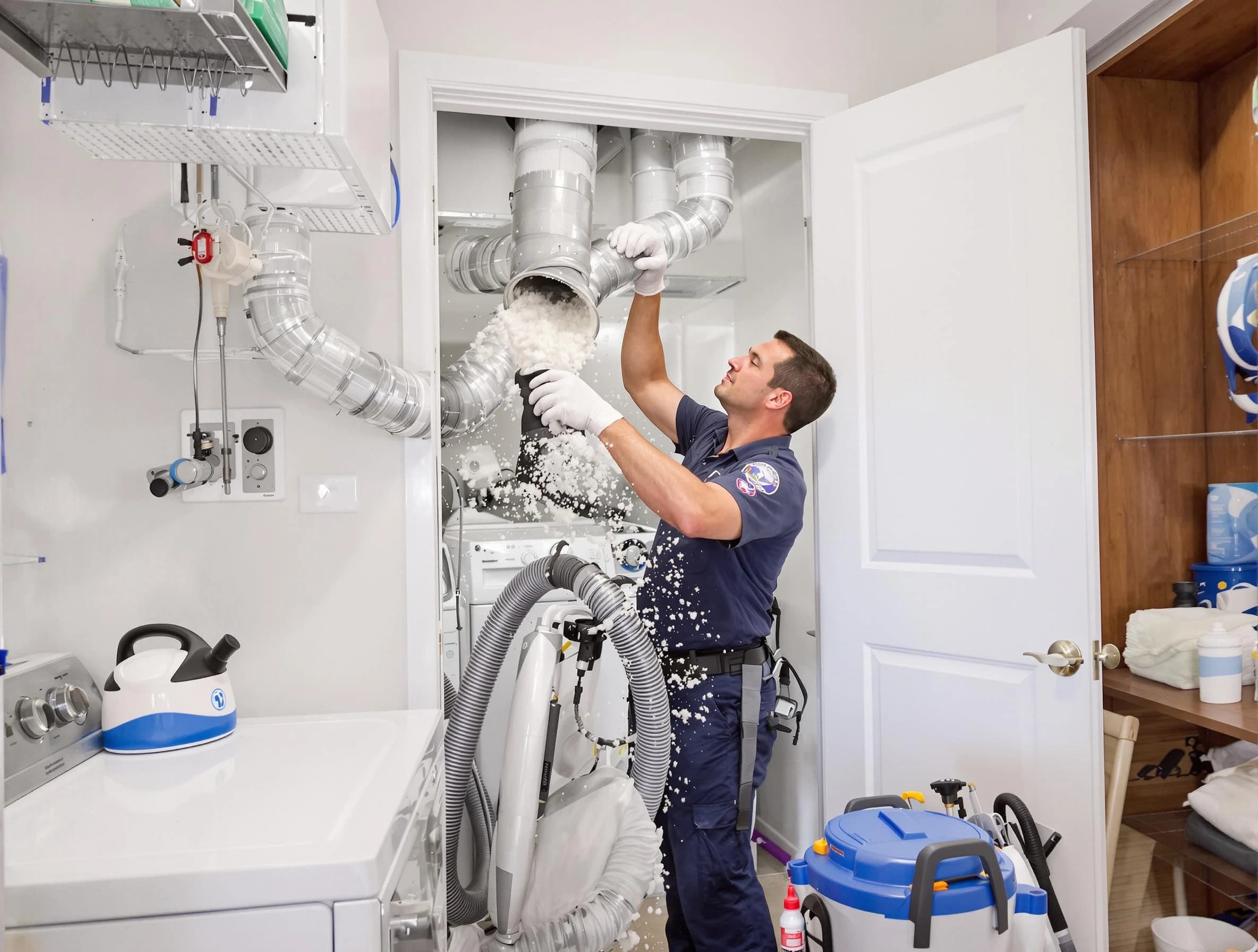 Dunwoody Dryer Vent Cleaning technician delivering thorough residential dryer vent cleaning service in Dunwoody